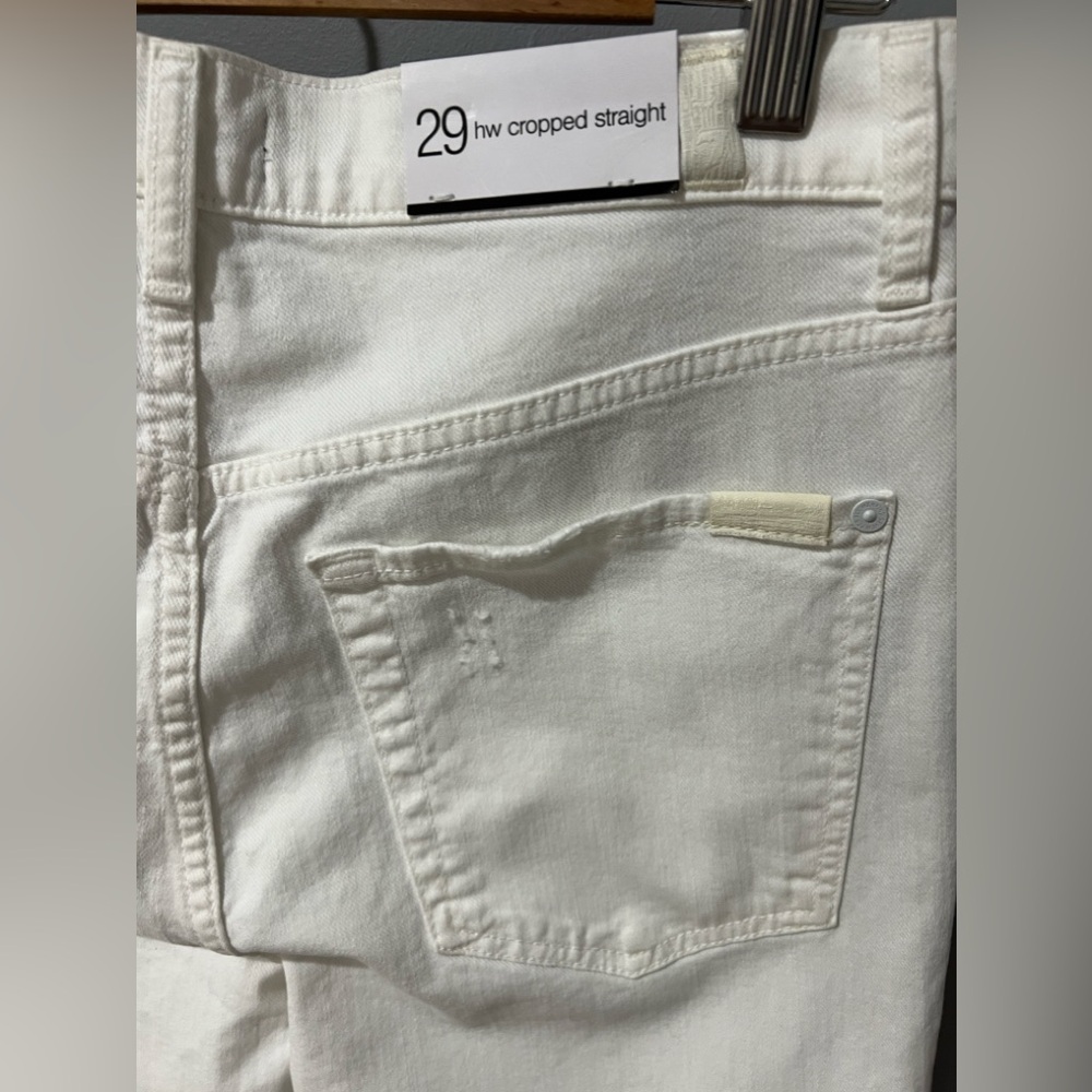 7 For All Mankind HW Cropped Straight Ankle Jeans Size 29 (NWT) Retail $218 - Picture 6 of 6